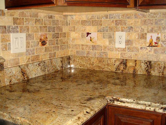 olive garden accent tiles backsplash