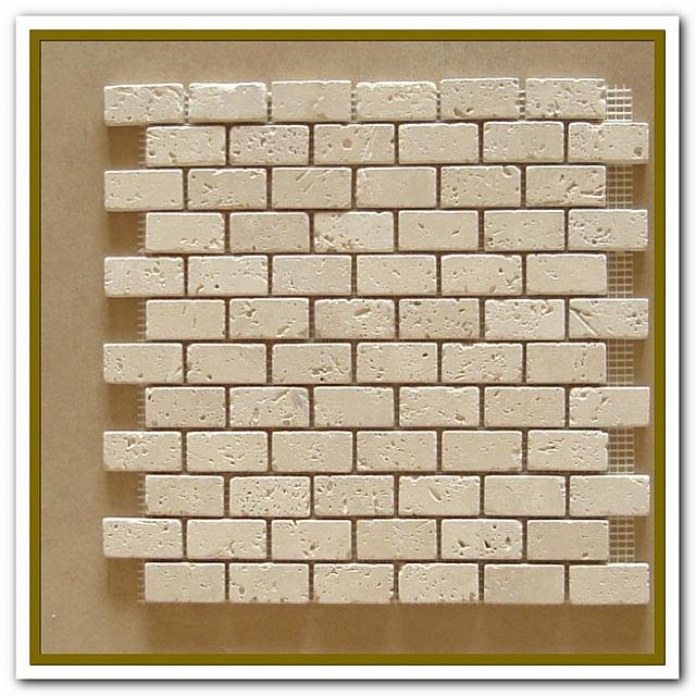 IvoryTravertine1x2MosaicBrick